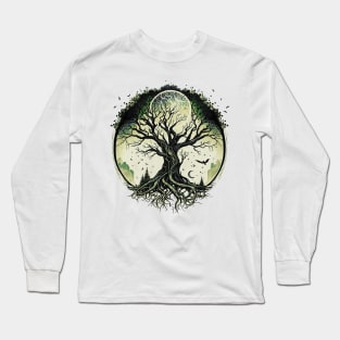 Tree of Life Under the Moon Connection, Life, Magic, Mystery Long Sleeve T-Shirt